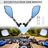 Motorcycle Aluminum Silver Tone M8/M10 Rear View Mirror