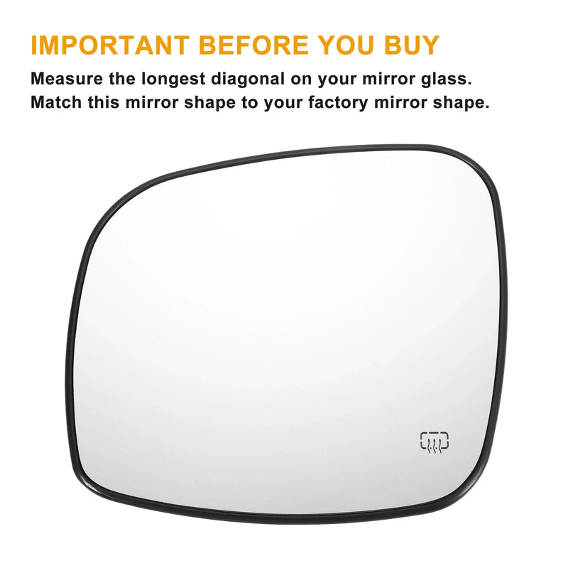 CHRYSLER DODGE RAM Right Side White Mirror Glass w/ Back Heated