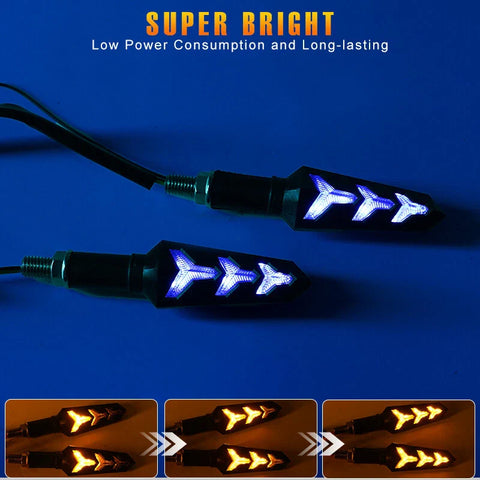LED Motorcycle Turn Signal Indicator Lights DRL Brake Lamp 2 x
