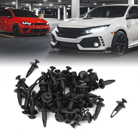 Ford Bumper Clips 50 Pcs Plastic Push Rivet Fasteners