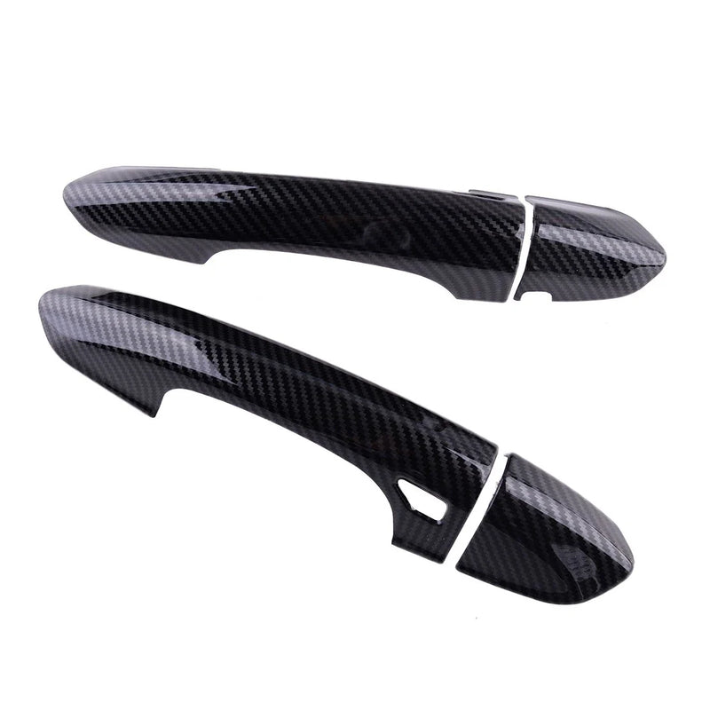 Ford Mustang 2 x L&R Carbon Fiber Style Door Handle Trim Caps (2015-2020)