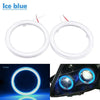 Universal 70MM DRL Fog Headlights 2 x COB Angel Eyes Halo Ring LED Light