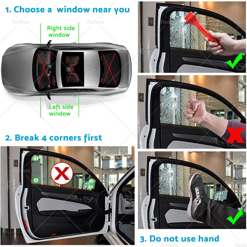 Car Safety Emergency Hammer Window Glass Breaker & Seat Belt Cutter