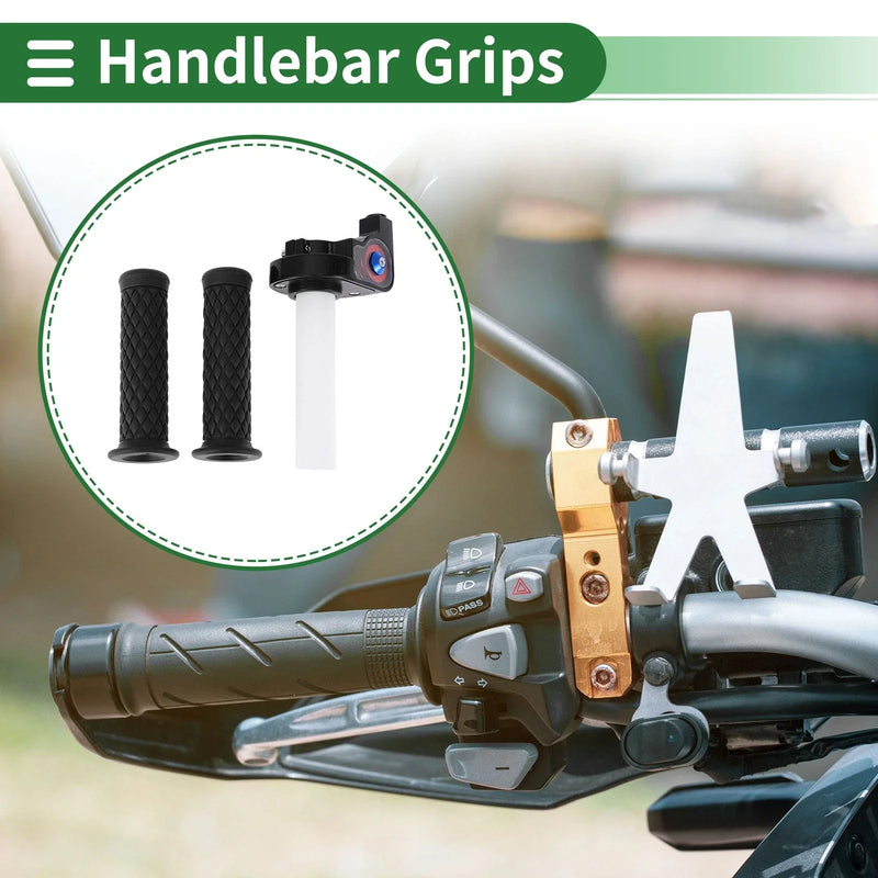 Motorcycle Rubber Black 7/8" 22mm Hand Grips Cover Kit