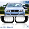 BMW E46 3 Series Pair Gloss Black Front Kidney Grille (2002 - 2004)