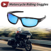 Motorcycle Motorcycle Riding Goggles 1 x Blue Lens Black Frame Cycling Sunglasses