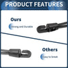 26cm Adjustable Bungee Cords with Metal Buckle - 20 Pcs Black