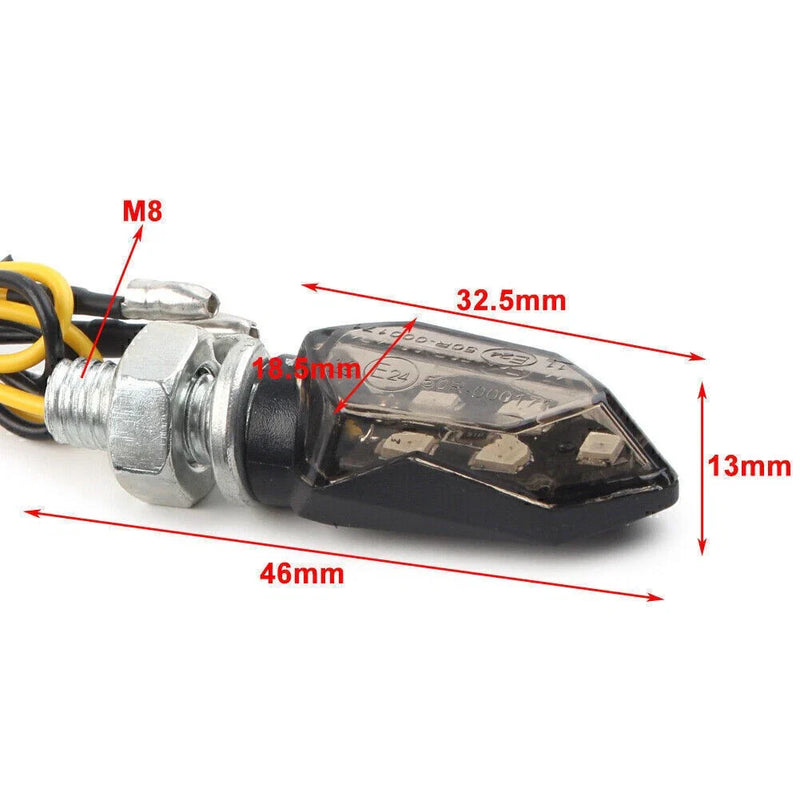 Motorcycle - Amber 4 x Mini 12V LED Turn Signal Lights