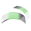 Kawasaki KX 250F 21" 19" Rim Stickers Wheel Stripes Decals Green (2004-2021)