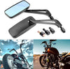 Universal Motorcycle Black Aluminum Rearview Side Mirrors 8/10MM