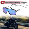 Set Motorcycle Riding Goggles Blue Lens Black Blue Frame Tri-Acetyl Cellulos PC
