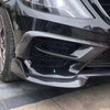 Benz W222 S63 S65 2014-17 Carbon Fiber Front Bumper Fins Air Vent Covers