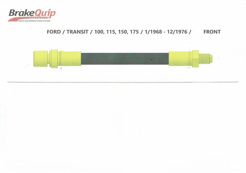 Ford Transit 100 115 165 175 Series (1) Brake Hose (1/68 - 12/76)