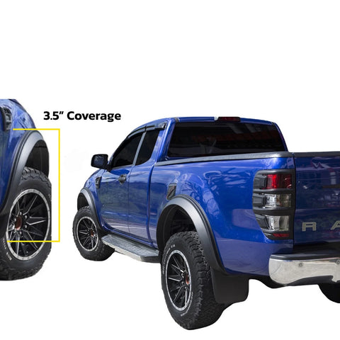 Ford Ranger T6 3.5" Tyre Coverage Matte Black Fender Flares (2018-2022)