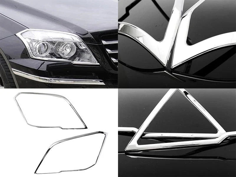 Mercedes Benz GLK X204 Head Light Bezel Cover Chrome Trim (2008-2012)