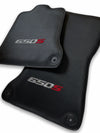 McLaren 650S Black Carbon Fiber Leather Floor Mats Set (2014-2019)