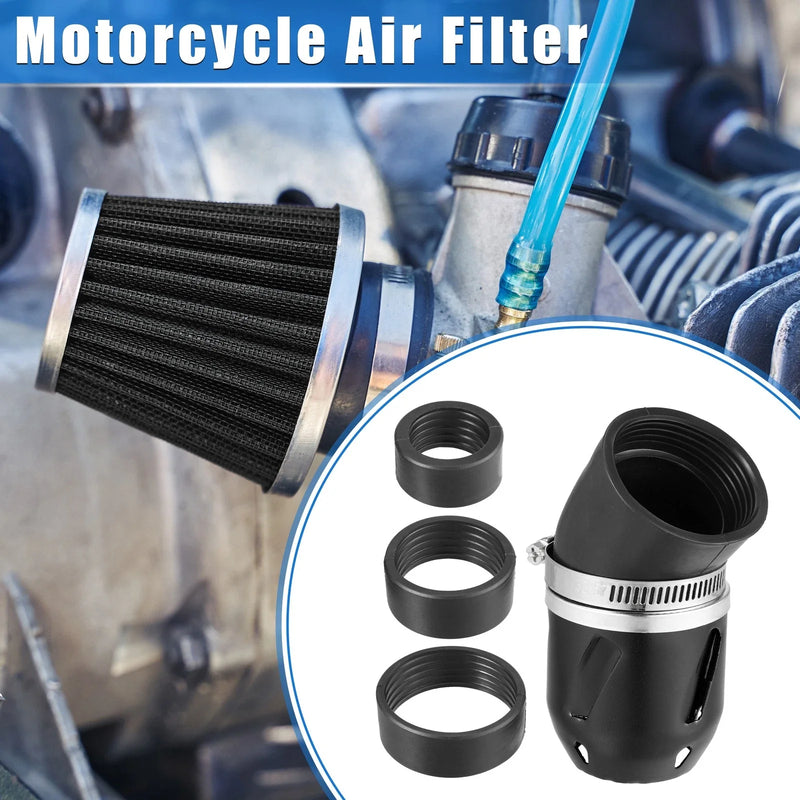 Universal Motorcycle Air Filter 26/35/42/48mm ID 90x60mm Aluminum Alloy Black