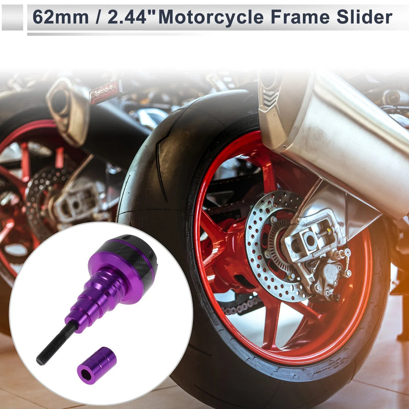 20mm Aluminum Alloy Plastic Motorcycle Slider Frame Purple Real Carbon Fiber
