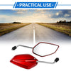 M10 Motorcycle Rear View Mirrors Prismatic Shape Handlebar Mirrors Red Iron