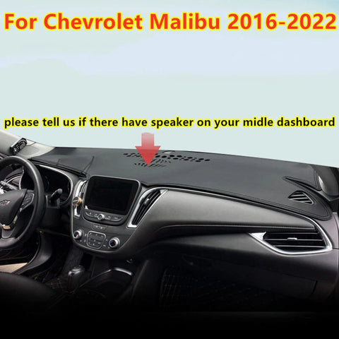 Chevrolet Malibu Dash Board Cover Mat / Black Leather (2016–2022)