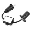 US to EU Trailer Light Converter 7-Way Blade to 7-Pin Round Plug