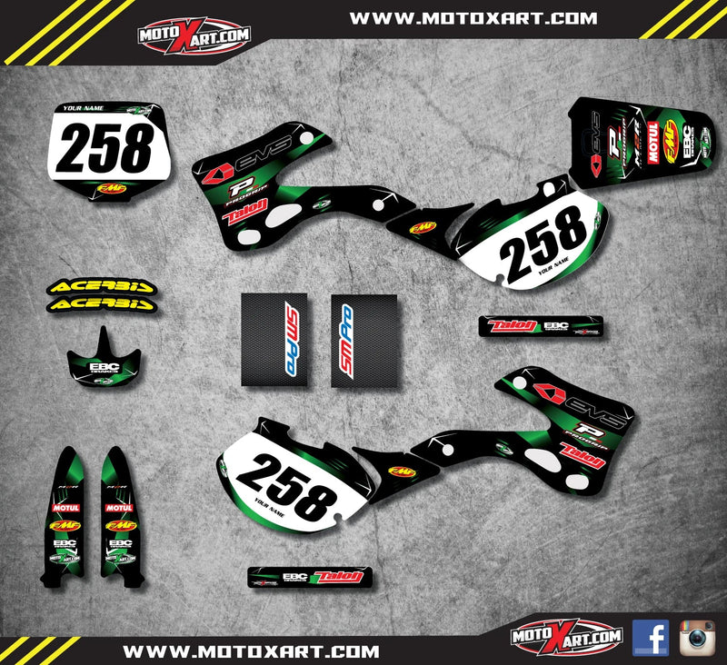 Kawasaki KX 250 (1999-2002) - Barbed Stickers Decals Custom Graphic Kit