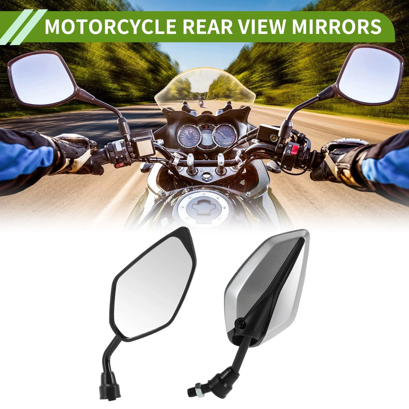 Make Model M10 / 1 Set / Rear View Mirrors Leaf Shape Silver Tone Iron Plastic