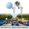 M6 Rear View Mirrors Round Chrome Silver Tone Aluminum Alloy