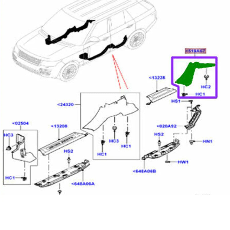 Land Rover Range Rover C Pillar Trim Lower Panel Molding Cover (2013-2020)