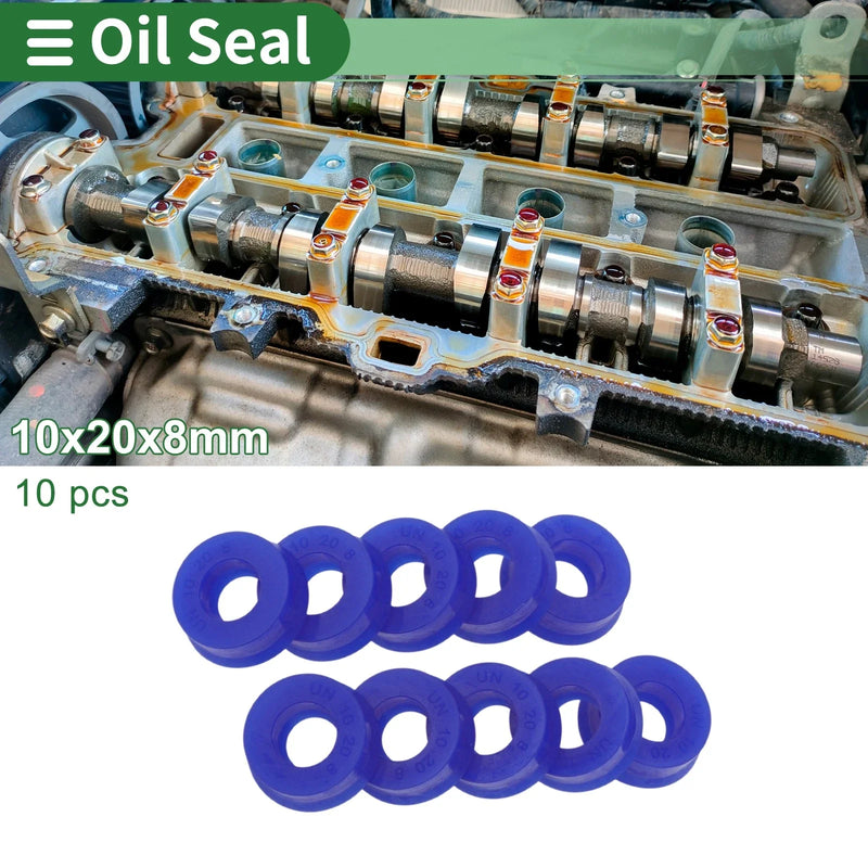 Oil Seal / 10x20x8mm / Rotary Shaft Seal TPU Blue 10 Pcs