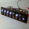 Car Marine Boat 8-Gang Waterproof Circuit LED Rocker Switch Panel