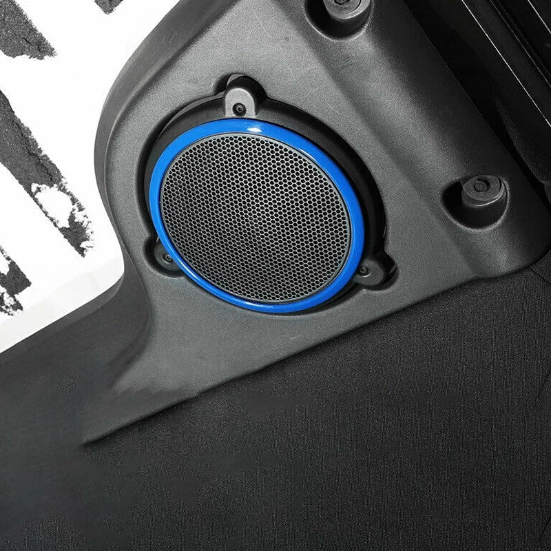 Jeep Wrangler JK Blue Roof Speaker Trim Rings Covers (2007-2014)