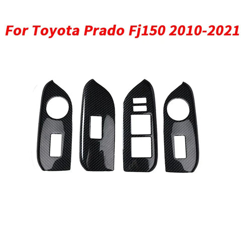 Toyota Prado Fj150 4x Carbon Fiber Window Switch Panel Cover (2010–2021)