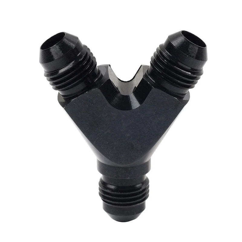 Car 8AN AN8 Black Y Fuel Block Flare Union Fitting Adapter