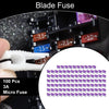 Car Boat Truck RV Motorcycle Purple Micro Fuse 3A Blade Fuse 100 Pcs