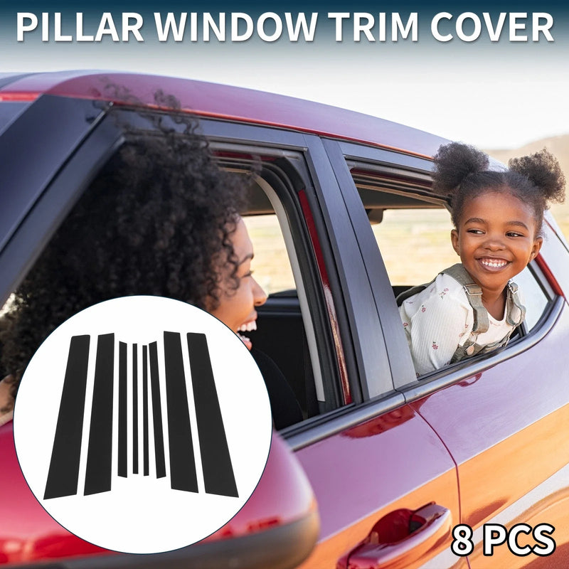 Toyota Rav4 (2007-2012) Black 8 Pcs Door Pillar Window Trim