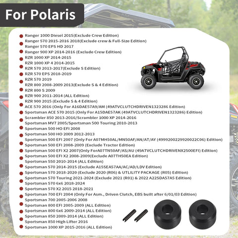 Polaris Ranger RZR 2 x Secondary Clutch Roller w/ Pin (2008–2024)