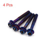 Motorcycle 4Pcs Colorful Titanium Alloy Hexagon Bolts M6 x 45mm