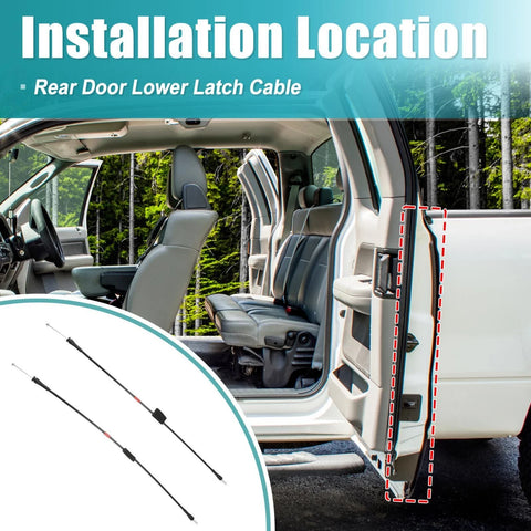 Ford F-150 F-250 Rear Lower Door Latch Cable Set (1997-2004)