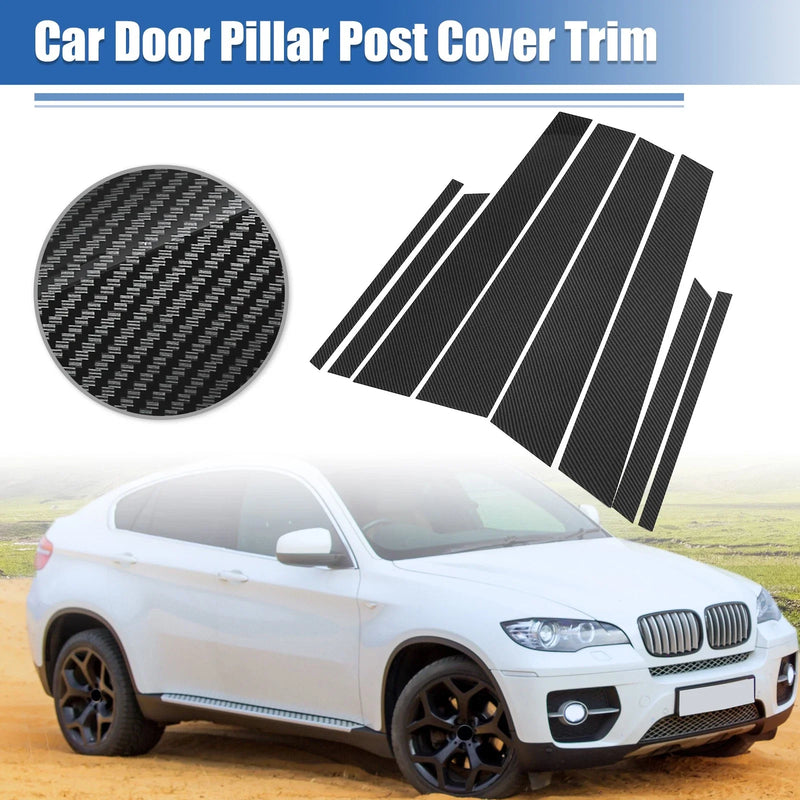 BMW X6 Pillar Post Cover Trim Gloss Carbon Pattern (2007 - 2014)
