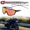 Riding Goggles Red Lens Black Frame Tri-Acetyl Cellulos PC UV400