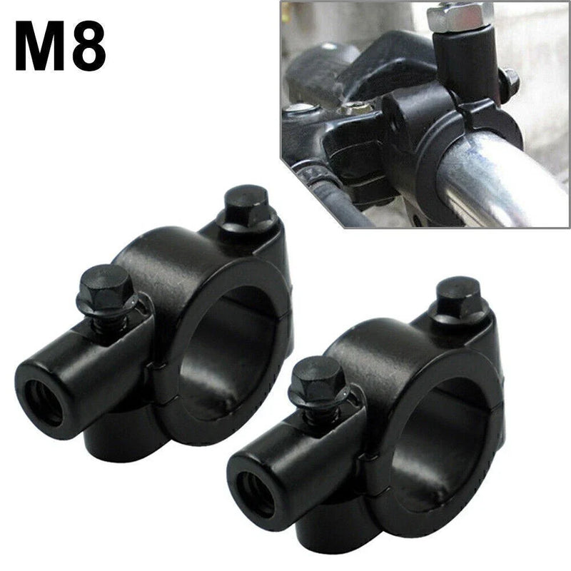 Motorcycle Black 25MM M8 Rearview Handlebar Mirror Mount Holders