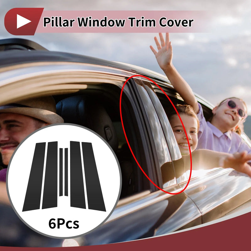 Nissan Altima (2019-2023) Black 6 Pcs Car Door Pillar Window Trim