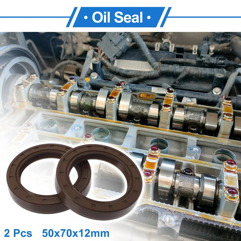Make Model Oil Seal Rotary Shaft Seal FKM Rubber 50x70x12mm Brown 2 x