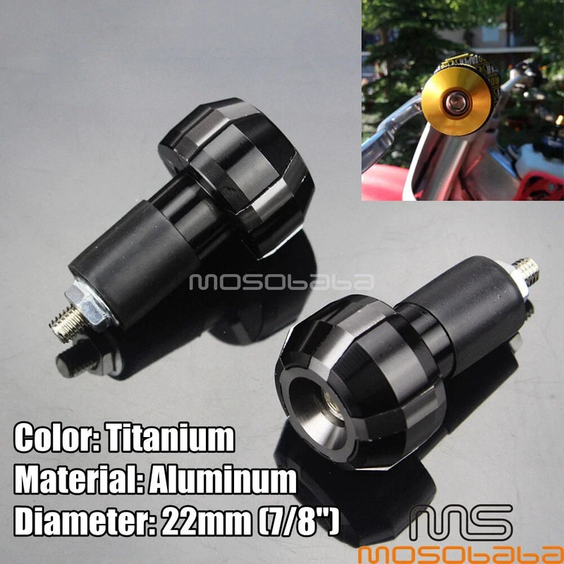 Honda Suzuki Yamaha BMW Ducati 7/8" Titanium Handle Grips Bar Ends