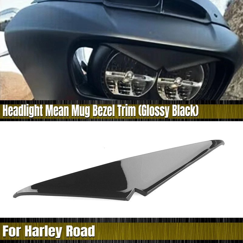 Harley Road Glide (2015-2023) Gloss Black 1 x Headlight Bezel Trim