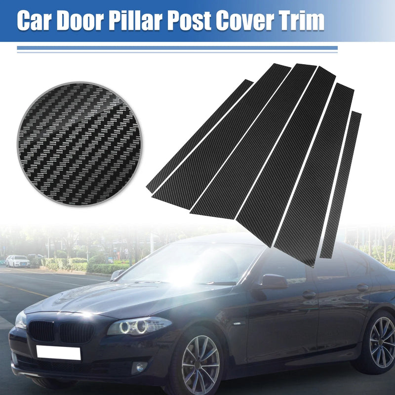 BMW 5 Series Gloss Carbon Pattern Door Window Pillar Post Cover Trim (2011-2017)