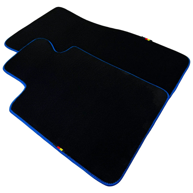 BMW 7 Series E38 (1997-2001) 2 x Blue Trim AutoWin Black Floor Mats