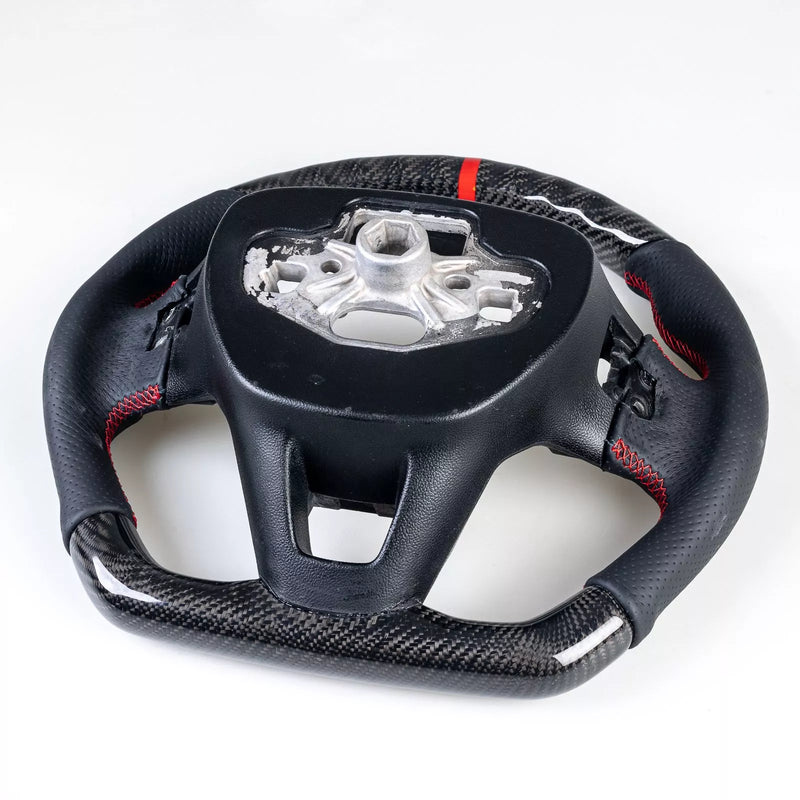Ford Bronco Sport Carbon Flat Bottom Leather Steering Wheel (2021-2024)