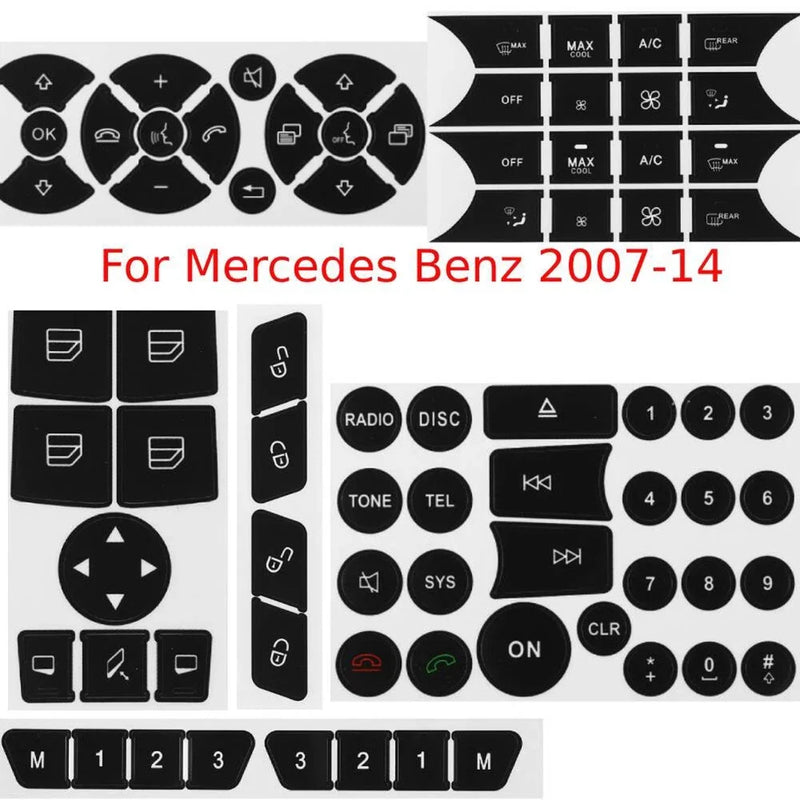 Mercedes Steering Wheel Window Button Repair Decals Sticker (2007–2014)